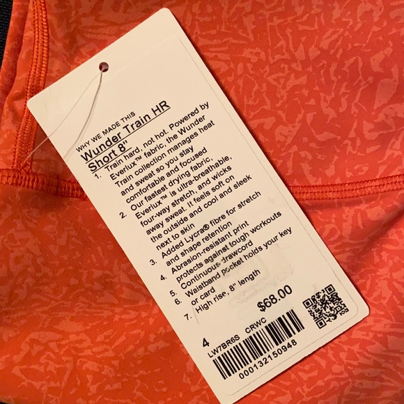 🆕 NWT LULULEMON Wunder Train HR 8” short size 4 - Picture 12 of 15